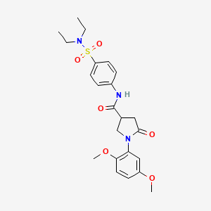 N-[4-(diethylsulfamoyl)phenyl]-1-(2,5-dimethoxyphenyl)-5-oxopyrrolidine-3-carboxamide