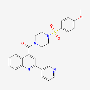 {4-[(4-Methoxyphenyl)sulfonyl]piperazino}[2-(3-pyridyl)-4-quinolyl]methanone