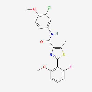 molecular formula C19H16ClFN2O3S B11157537 N-(3-chloro-4-methoxyphenyl)-2-(2-fluoro-6-methoxyphenyl)-5-methyl-1,3-thiazole-4-carboxamide 