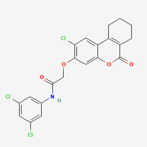 2-({2-chloro-6-oxo-6H,7H,8H,9H,10H-cyclohexa[c]chromen-3-yl}oxy)-N-(3,5-dichlorophenyl)acetamide