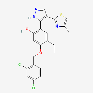 5-[(2,4-dichlorobenzyl)oxy]-4-ethyl-2-[4-(4-methyl-1,3-thiazol-2-yl)-1H-pyrazol-3-yl]phenol