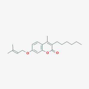 3-hexyl-4-methyl-7-[(3-methylbut-2-en-1-yl)oxy]-2H-chromen-2-one