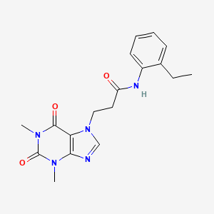 3-(1,3-dimethyl-2,6-dioxo-1,2,3,6-tetrahydro-7H-purin-7-yl)-N-(2-ethylphenyl)propanamide