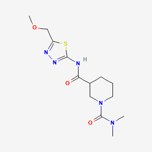 molecular formula C13H21N5O3S B11157583 N~3~-[5-(methoxymethyl)-1,3,4-thiadiazol-2-yl]-N~1~,N~1~-dimethylpiperidine-1,3-dicarboxamide 