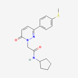 molecular formula C18H21N3O2S B11157627 N-cyclopentyl-2-{3-[4-(methylsulfanyl)phenyl]-6-oxopyridazin-1(6H)-yl}acetamide 