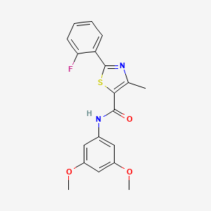 molecular formula C19H17FN2O3S B11157637 N-(3,5-dimethoxyphenyl)-2-(2-fluorophenyl)-4-methyl-1,3-thiazole-5-carboxamide 