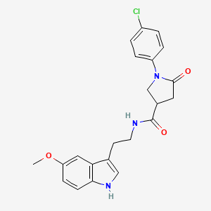 molecular formula C22H22ClN3O3 B11157646 1-(4-chlorophenyl)-N-[2-(5-methoxy-1H-indol-3-yl)ethyl]-5-oxopyrrolidine-3-carboxamide 