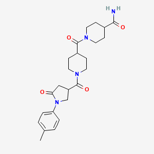 molecular formula C24H32N4O4 B11157654 1-[(1-{[1-(4-Methylphenyl)-5-oxopyrrolidin-3-yl]carbonyl}piperidin-4-yl)carbonyl]piperidine-4-carboxamide 