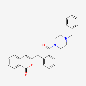 molecular formula C28H26N2O3 B11157672 3-{2-[(4-benzylpiperazino)carbonyl]benzyl}-1H-isochromen-1-one 