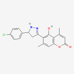 6-[5-(4-chlorophenyl)-4,5-dihydro-1H-pyrazol-3-yl]-5-hydroxy-4,7-dimethyl-2H-chromen-2-one