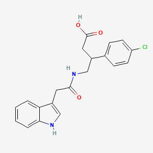 3-(4-chlorophenyl)-4-[(1H-indol-3-ylacetyl)amino]butanoic acid