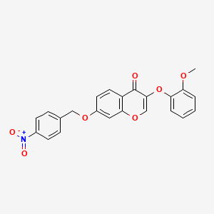 molecular formula C23H17NO7 B11157716 3-(2-Methoxyphenoxy)-7-[(4-nitrophenyl)methoxy]chromen-4-one 