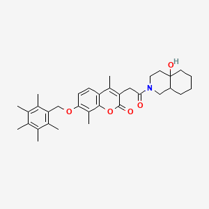 3-[2-(4a-hydroxyoctahydroisoquinolin-2(1H)-yl)-2-oxoethyl]-4,8-dimethyl-7-[(pentamethylbenzyl)oxy]-2H-chromen-2-one