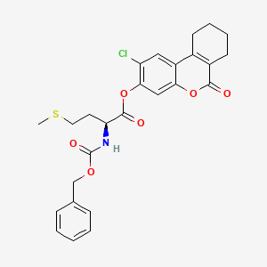 2-chloro-6-oxo-7,8,9,10-tetrahydro-6H-benzo[c]chromen-3-yl N-[(benzyloxy)carbonyl]-L-methioninate