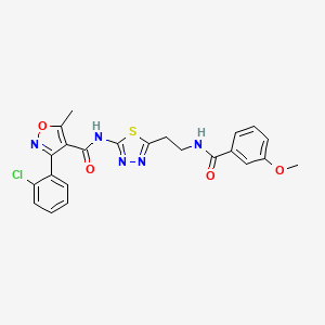 3-(2-chlorophenyl)-N-[5-(2-{[(3-methoxyphenyl)carbonyl]amino}ethyl)-1,3,4-thiadiazol-2-yl]-5-methyl-1,2-oxazole-4-carboxamide