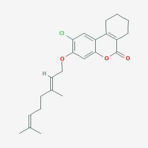 2-chloro-3-{[(2E)-3,7-dimethylocta-2,6-dien-1-yl]oxy}-7,8,9,10-tetrahydro-6H-benzo[c]chromen-6-one