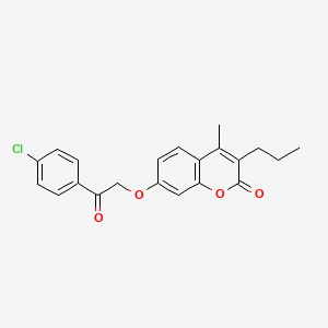 molecular formula C21H19ClO4 B11157771 7-[2-(4-chlorophenyl)-2-oxoethoxy]-4-methyl-3-propyl-2H-chromen-2-one 