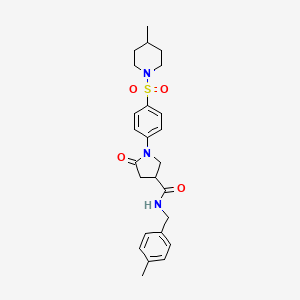 N-(4-methylbenzyl)-1-{4-[(4-methylpiperidin-1-yl)sulfonyl]phenyl}-5-oxopyrrolidine-3-carboxamide