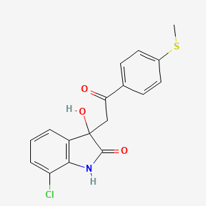 molecular formula C17H14ClNO3S B11157792 7-chloro-3-hydroxy-3-{2-[4-(methylsulfanyl)phenyl]-2-oxoethyl}-1,3-dihydro-2H-indol-2-one 