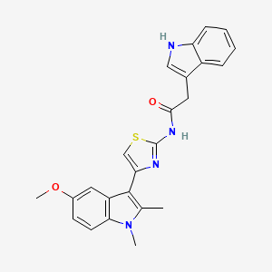 2-(1H-indol-3-yl)-N-[4-(5-methoxy-1,2-dimethyl-1H-indol-3-yl)-1,3-thiazol-2-yl]acetamide