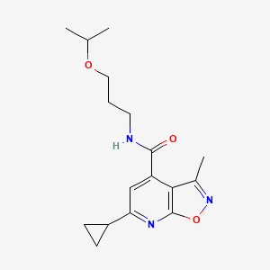 molecular formula C17H23N3O3 B11157806 6-cyclopropyl-N-(3-isopropoxypropyl)-3-methylisoxazolo[5,4-b]pyridine-4-carboxamide 