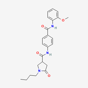 molecular formula C23H27N3O4 B11157810 1-butyl-N-{4-[(2-methoxyphenyl)carbamoyl]phenyl}-5-oxopyrrolidine-3-carboxamide 