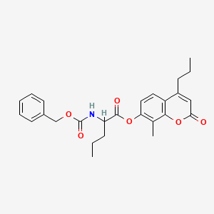 molecular formula C26H29NO6 B11157811 8-methyl-2-oxo-4-propyl-2H-chromen-7-yl N-[(benzyloxy)carbonyl]norvalinate 