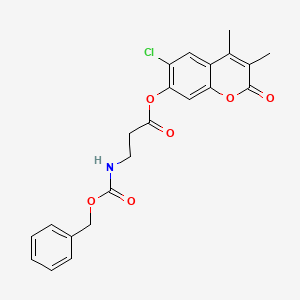 molecular formula C22H20ClNO6 B11157813 6-chloro-3,4-dimethyl-2-oxo-2H-chromen-7-yl N-[(benzyloxy)carbonyl]-beta-alaninate 