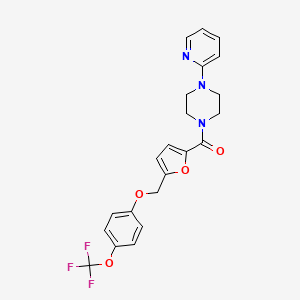 molecular formula C22H20F3N3O4 B11157833 1-(2-Pyridinyl)-4-(5-{[4-(trifluoromethoxy)phenoxy]methyl}-2-furoyl)piperazine 