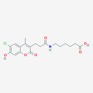 6-{[3-(6-chloro-7-hydroxy-4-methyl-2-oxo-2H-chromen-3-yl)propanoyl]amino}hexanoic acid