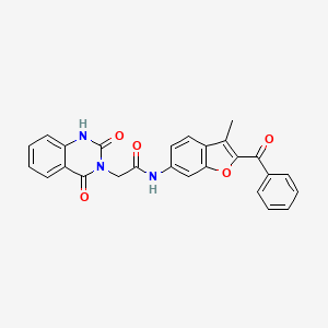 molecular formula C26H19N3O5 B11157860 2-(2-hydroxy-4-oxoquinazolin-3(4H)-yl)-N-[3-methyl-2-(phenylcarbonyl)-1-benzofuran-6-yl]acetamide 