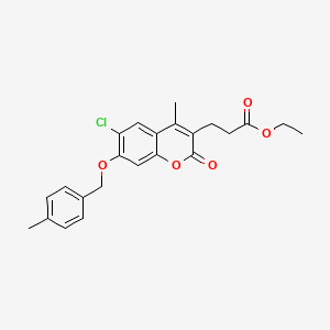 molecular formula C23H23ClO5 B11157862 ethyl 3-{6-chloro-4-methyl-7-[(4-methylbenzyl)oxy]-2-oxo-2H-chromen-3-yl}propanoate 