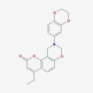 9-(2,3-dihydro-1,4-benzodioxin-6-yl)-4-ethyl-9,10-dihydro-2H,8H-chromeno[8,7-e][1,3]oxazin-2-one