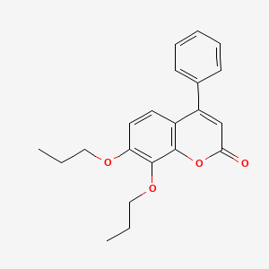 molecular formula C21H22O4 B11157880 4-phenyl-7,8-dipropoxy-2H-chromen-2-one 