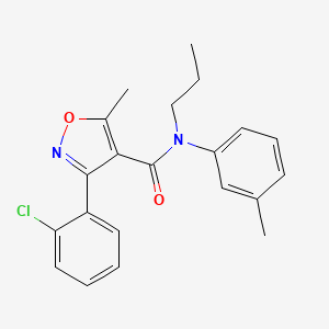 molecular formula C21H21ClN2O2 B11157883 3-(2-chlorophenyl)-5-methyl-N-(3-methylphenyl)-N-propyl-1,2-oxazole-4-carboxamide 