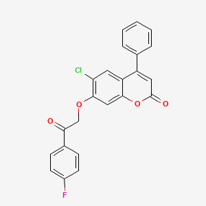 molecular formula C23H14ClFO4 B11157895 6-chloro-7-[2-(4-fluorophenyl)-2-oxoethoxy]-4-phenyl-2H-chromen-2-one 