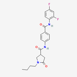 1-butyl-N-{4-[(2,4-difluorophenyl)carbamoyl]phenyl}-5-oxopyrrolidine-3-carboxamide