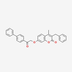 molecular formula C31H24O4 B11157923 3-benzyl-7-[2-(biphenyl-4-yl)-2-oxoethoxy]-4-methyl-2H-chromen-2-one 