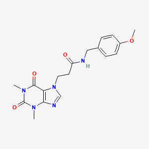 3-(1,3-dimethyl-2,6-dioxo-1,2,3,6-tetrahydro-7H-purin-7-yl)-N-(4-methoxybenzyl)propanamide