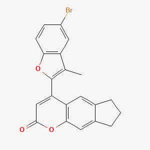 molecular formula C21H15BrO3 B11157952 4-(5-bromo-3-methyl-1-benzofuran-2-yl)-7,8-dihydrocyclopenta[g]chromen-2(6H)-one 