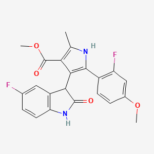 methyl 5-(2-fluoro-4-methoxyphenyl)-4-(5-fluoro-2-oxo-2,3-dihydro-1H-indol-3-yl)-2-methyl-1H-pyrrole-3-carboxylate