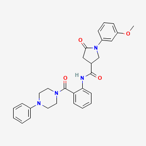 molecular formula C29H30N4O4 B11157987 1-(3-methoxyphenyl)-5-oxo-N-{2-[(4-phenylpiperazin-1-yl)carbonyl]phenyl}pyrrolidine-3-carboxamide 