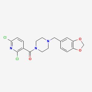 molecular formula C18H17Cl2N3O3 B11157996 [4-(1,3-Benzodioxol-5-ylmethyl)piperazino](2,6-dichloro-3-pyridyl)methanone 