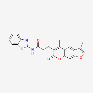 N~1~-(1,3-benzothiazol-2-yl)-3-(3,5-dimethyl-7-oxo-7H-furo[3,2-g]chromen-6-yl)propanamide