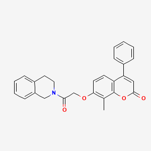 molecular formula C27H23NO4 B11158042 7-[2-(3,4-dihydroisoquinolin-2(1H)-yl)-2-oxoethoxy]-8-methyl-4-phenyl-2H-chromen-2-one 