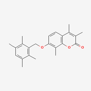 molecular formula C23H26O3 B11158056 3,4,8-trimethyl-7-[(2,3,5,6-tetramethylbenzyl)oxy]-2H-chromen-2-one 