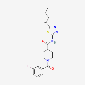 1-[(3-fluorophenyl)carbonyl]-N-[5-(pentan-2-yl)-1,3,4-thiadiazol-2-yl]piperidine-4-carboxamide