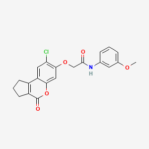 2-[(8-chloro-4-oxo-1,2,3,4-tetrahydrocyclopenta[c]chromen-7-yl)oxy]-N-(3-methoxyphenyl)acetamide