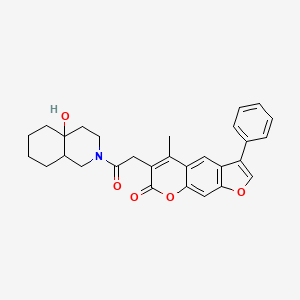 molecular formula C29H29NO5 B11158075 6-[2-(4a-hydroxyoctahydroisoquinolin-2(1H)-yl)-2-oxoethyl]-5-methyl-3-phenyl-7H-furo[3,2-g]chromen-7-one 