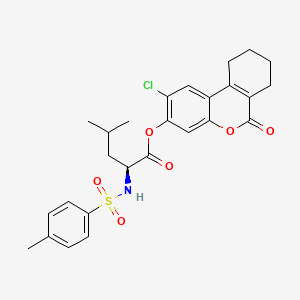 (2-chloro-6-oxo-7,8,9,10-tetrahydrobenzo[c]chromen-3-yl) (2S)-4-methyl-2-[(4-methylphenyl)sulfonylamino]pentanoate